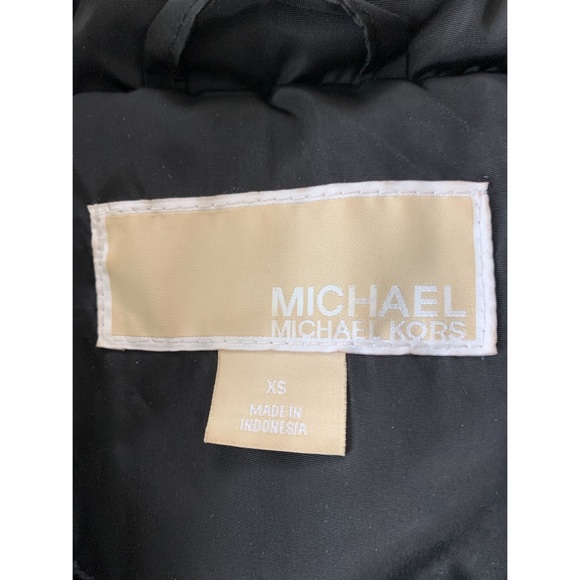 Michael Kors Puffer Parker Jacket Women Sz XS Black Down Fill High Neck Snow Ski - Picture 5 of 11